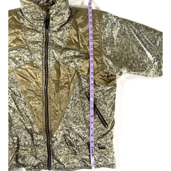 Vintage Edelweiss Skiwear Metallic Gold Paisley Ski Jacket M 80s 90s Retro Puffe - Picture 11 of 15